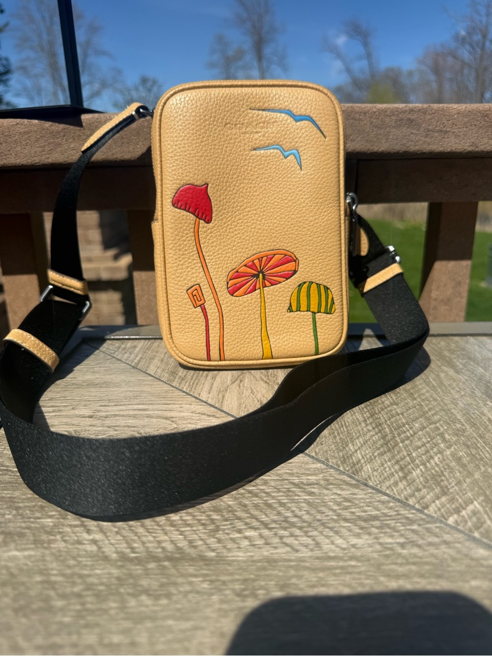 Coach Crossbody Belt Bag with Colorful Mushroom Art RARE NWT - Picture 2 of 8
